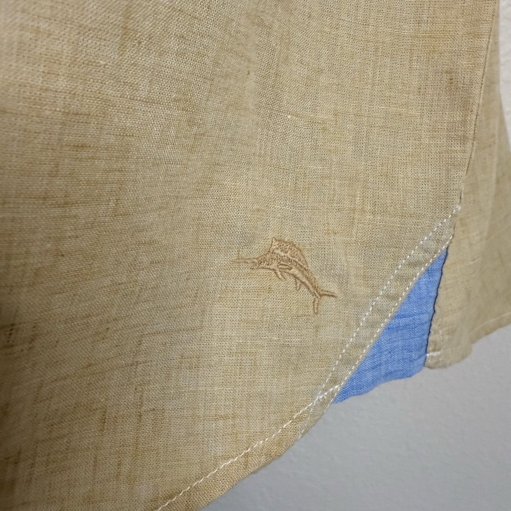 Tommy Bahama Tan Lyocell Linen Blend Resort Shirt | Men’s XL - Picture 6 of 9